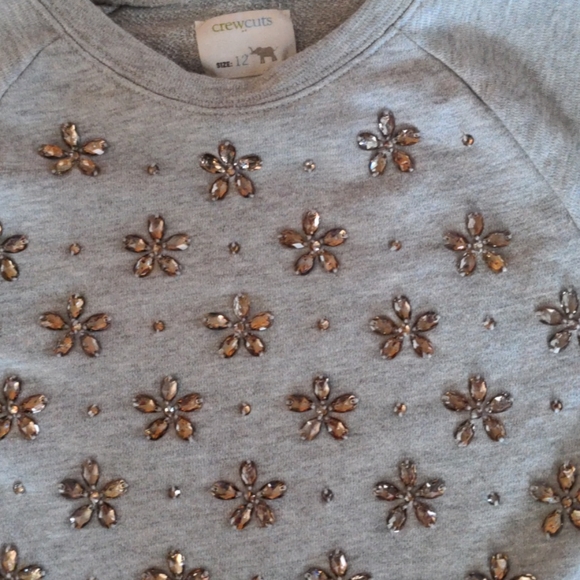 Crewcuts Girls Embellished Sweatshirt Size 12 Back To School - Picture 2 of 3